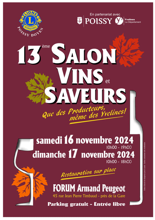 Salon des Vins & Saveurs 16 & 17 novembre - Poissy